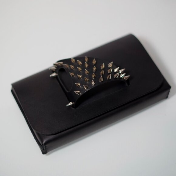 Wearable Clutch with Spike Studded detail - Italian Vachetta Leather - Picture 11 of 15
